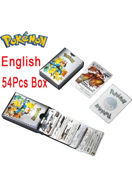 Menekşe Tarzı Yeni Stil Sıcak Pokemon Kartı Oft Metal Altın Simli Kartlar Ingilizce Vmax Gx Charizard Oyun Koleksiyonu Pikachu Kutuları Oyuncak Erkek (Yurt Dışından)
