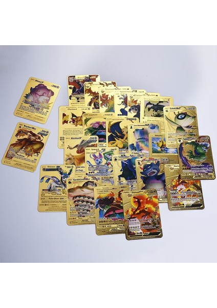 Menekşe Tarzı Yeni Stil Sıcak Pokemon Kartı Oft Metal Altın Simli Kartlar Ingilizce Vmax Gx Charizard Oyun Koleksiyonu Pikachu Kutuları Oyuncak Erkek (Yurt Dışından)