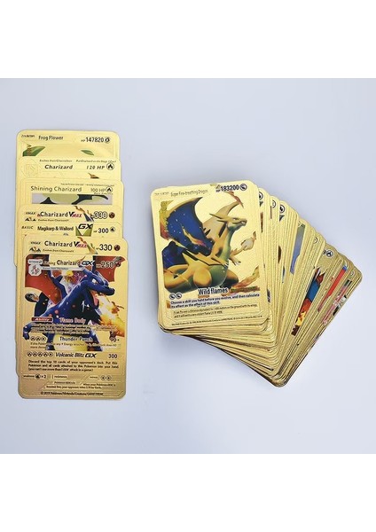 Menekşe Tarzı Yeni Stil Sıcak Pokemon Kartı Oft Metal Altın Simli Kartlar Ingilizce Vmax Gx Charizard Oyun Koleksiyonu Pikachu Kutuları Oyuncak Erkek (Yurt Dışından)