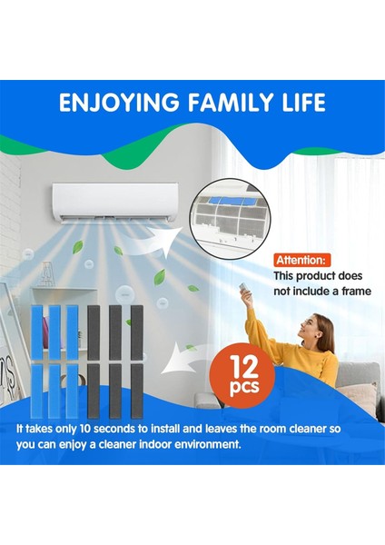 Mitsubishi Electric MAC-2300FT-E MAC-3000FT-E Klima Yedek Filtreleri Için 12 Adet Yedek Bölünmüş Hava Filtresi (Yurt Dışından)