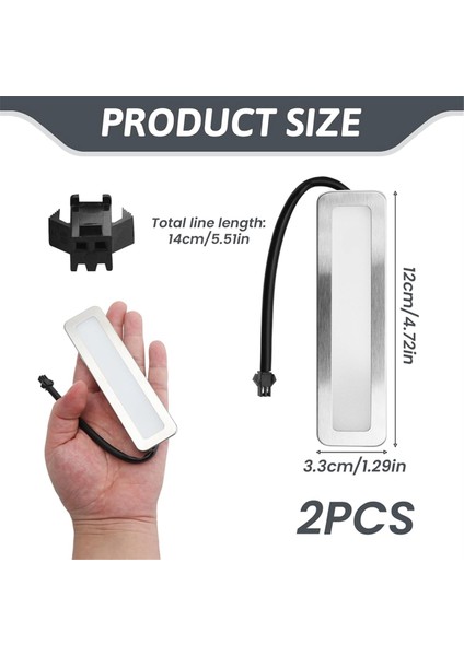 Davlumbaz Ampulleri, 120MM LED Ocak Işığı 1.5W Dikdörtgen Duman Havalandırma Lambası, Dc 12V Beyaz Sm Soket-Dişi-Buzlu (Yurt Dışından)