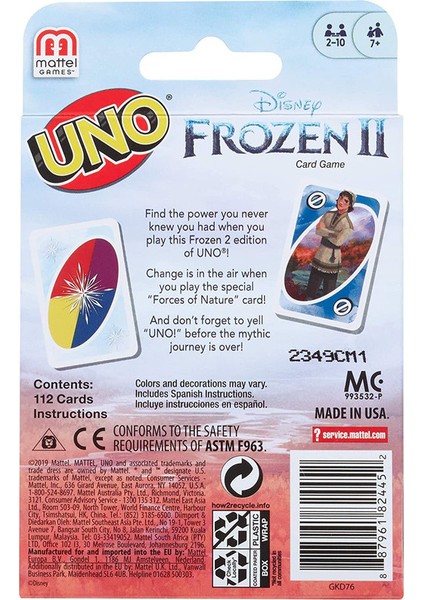 Tek-Ver-Zh Tarzı Uno Frozen Ii Elsa Kart Oyunu Mattel Oyunları Gerçek Aile Eğlencesi Eğlence Masa Oyunu Eğlenceli Poker Oyunları Hediye Kutusu 112 Vellen Oyuncak (Yurt Dışından)