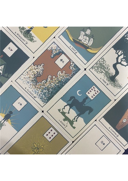 56 Adet TS111 Stili Sıcak Satış Yeşil Glifler Lenormand Tarot Oracle Kartları Güverte Masa Oyunu Kişisel Kullanım Için Büyülü Kader Kehanet Kartı (Yurt Dışından)