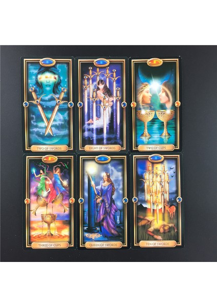 78 Adet TT28 Stili Yaldızlı Tarot Kartları Aile Partisi Oyun Kartı Masa Oyunu Eğlence Hediyesi Için Güverte Tahta Oyunları (Yurt Dışından)