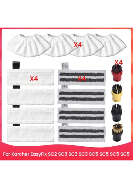 16 Adet Mikrofiber Temizlik Mop Pedleri Aksesuar Seti Karcher Easyfix Sc2 Sc3 Sc4 Sc5 Buharlı Temizleyici Yedek Parçaları (Yurt Dışından)