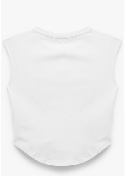 Bisiklet Yaka Korse Detaylı Slim Fit Kolsuz Crop Tişört