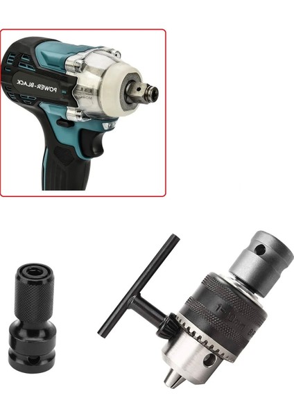 Darbeli Somun Sökme Makinesi Için Metal Mandren ve Vidalama Bits Adaptör Seti 1/2 Hex Dönüştücü