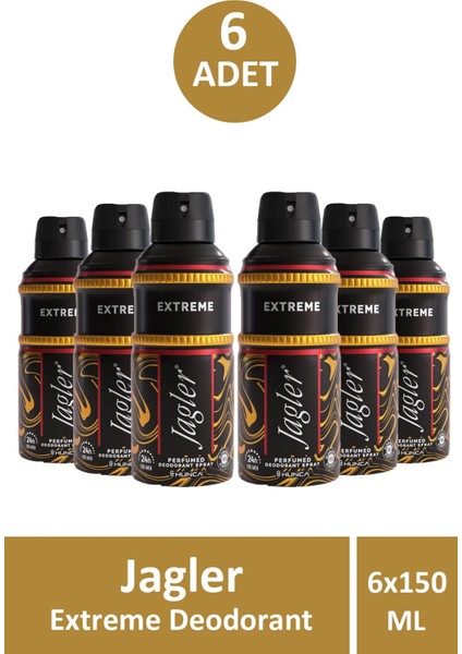 Jagler Extreme Erkek Deodorant 150 ml 6 Adet