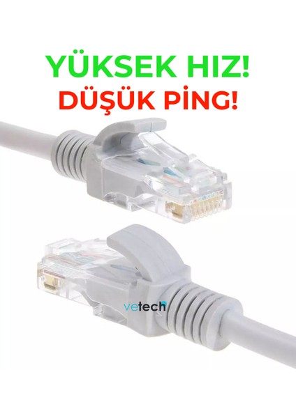 Cat6 Ethernet Kablosu 1.5mt. 1000MBPS Internet Network Kablosu Fabrikasyon Lan Kablo