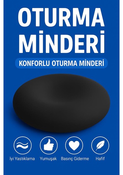 Oturma Simidi Sünger Minderi Yastığı Ortopedik Destekli Simit Minder Oturma Simidi