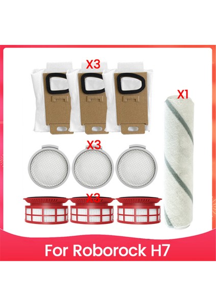 Roborock H7 Robot Süpürge Aksesuarları Yedek Parçaları Için 10 Adet Ana Fırça Filtre Elemanı Arka Filtre Seti (Yurt Dışından)