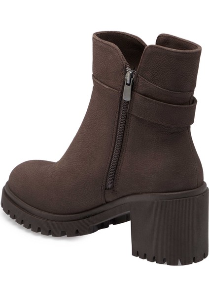 Kahve Hakiki Nubuk Deri Kadın Casual Bot - K24K1BT67585-A39 fiyatları