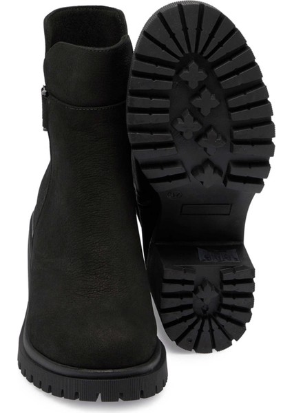 Siyah Hakiki Nubuk Deri Kadın Casual Bot - K24K1BT67585-A64 fırsatları