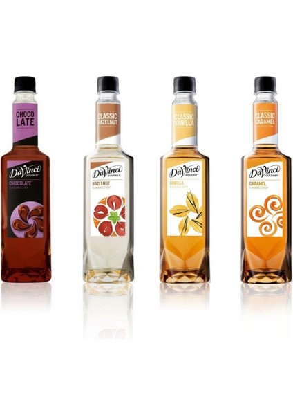 4 lü Şurup Kahve Fırsat Seti (Çikolata, Fındık, Vanilya, Karamel) 750 ML