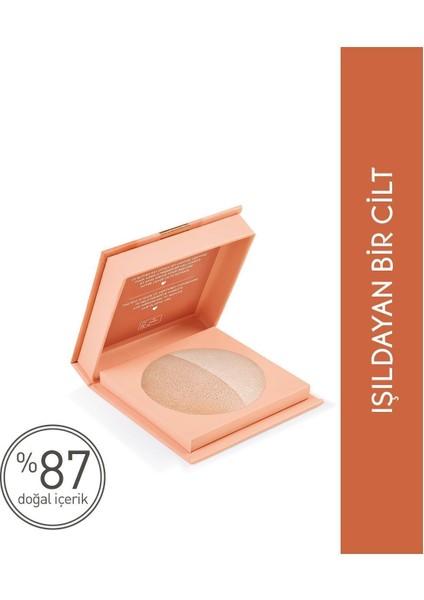 İkili Aydınlatıcı Pudra – Sedefli ve Bakır Ton Dore, Tüm Cilt Tiplerine Uygun Işıltılı Makyaj Bitişi