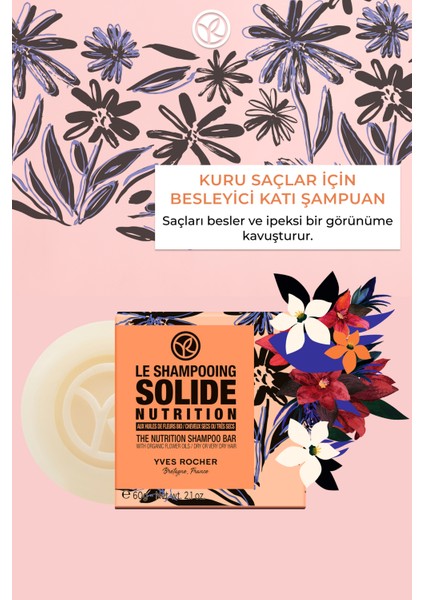 Kuru Saçlar Için (NUTRİTİON) Besleyici Katı Şampuan - Tuzsuz & Vegan-60 gr