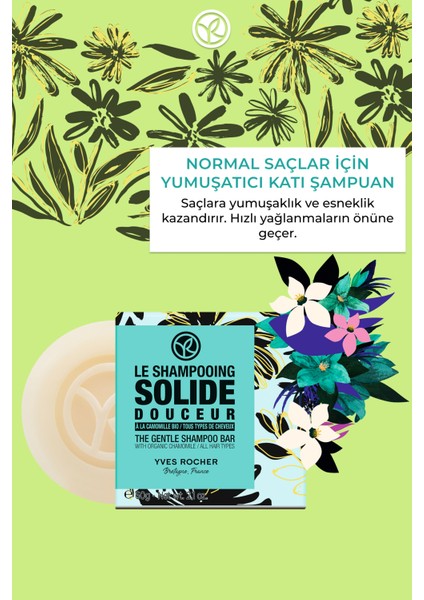 Normal Saçlar Için (DOUCER) Yumuşatıcı Katı Şampuan - Tuzsuz & Vegan-60 gr