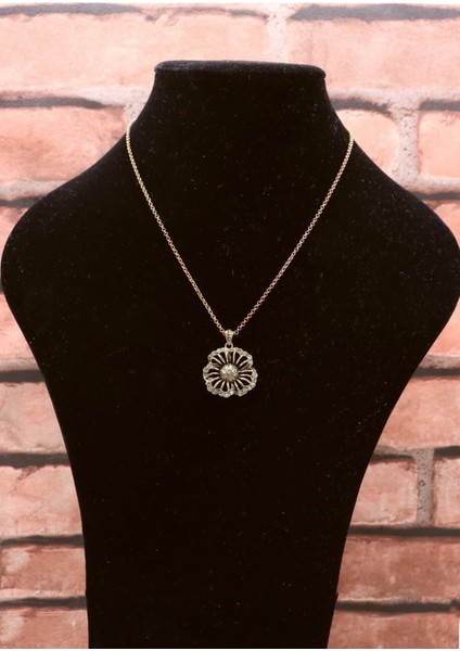 Elmas Montür Çiçek Kolye modelleri