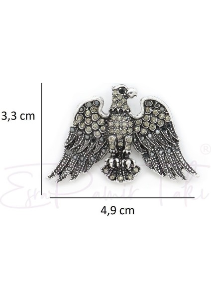 Taşlı Gümüş Renk Kartal Broş fiyatları