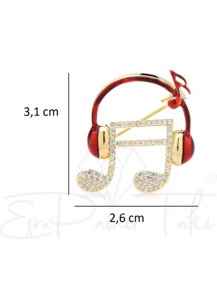 Notalı Kulaklık Broş fiyatları