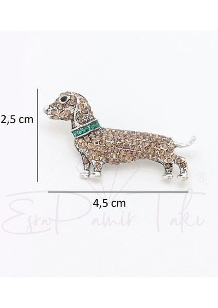 Taşlı Köpek Broş
