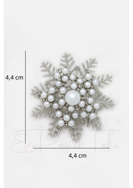 Gümüş Renk Incili Kar Tanesi Broş fiyatları