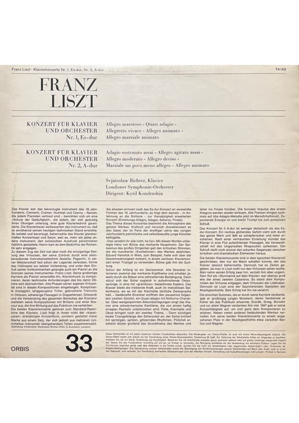 Franz Liszt Svjatoslaw Richter Lp Plak