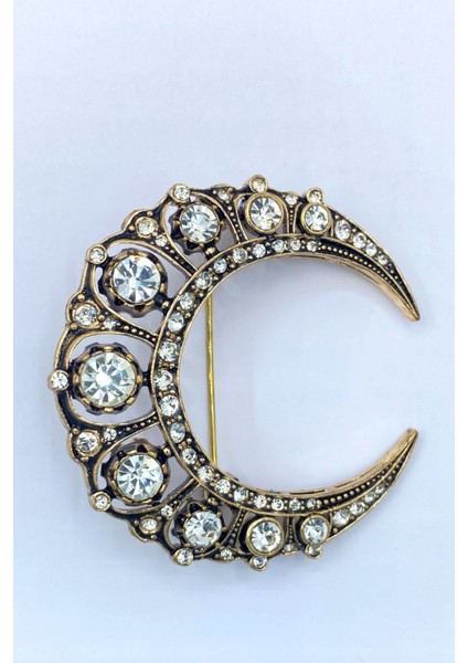 Elmas Montür Büyük Hilal Broş
