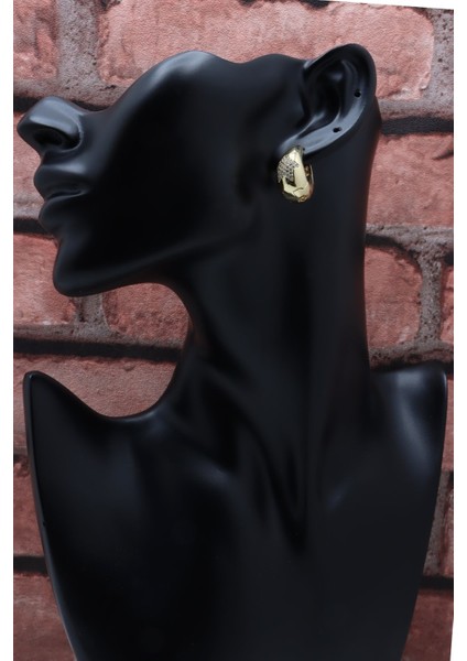 Zirkon Taşlı Altın Renk Küpe modelleri