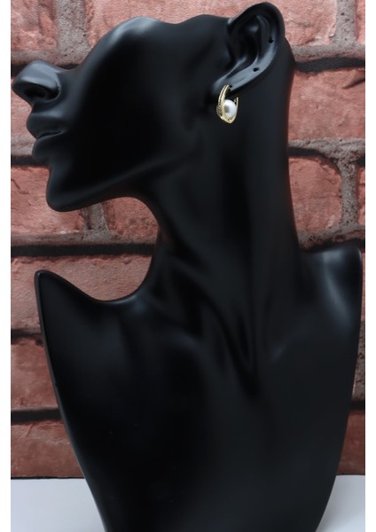 Incili Zirkon Taşlı Altın Renk Küpe modelleri