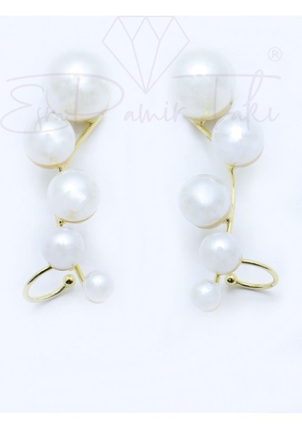 Incili Altın Renk Küpe modelleri