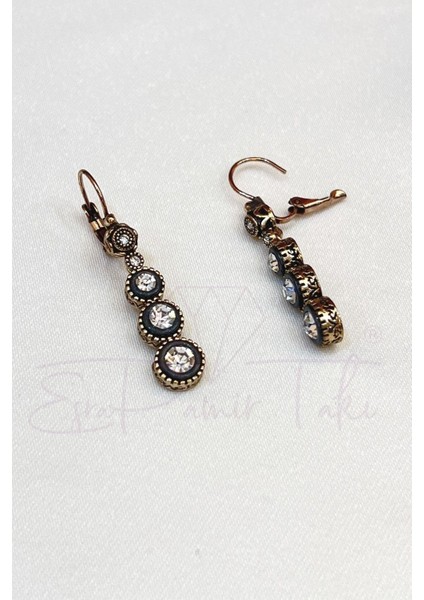 Zirkon Taşlı Elmas Montür Küpe