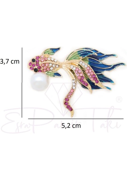 Pembe ve Mavi Renk Incili Balık Broş fiyatları