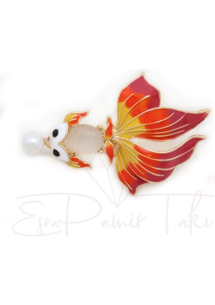 Sarı ve Turuncu Renk Inci Kovalayan Balık Broş fiyatları