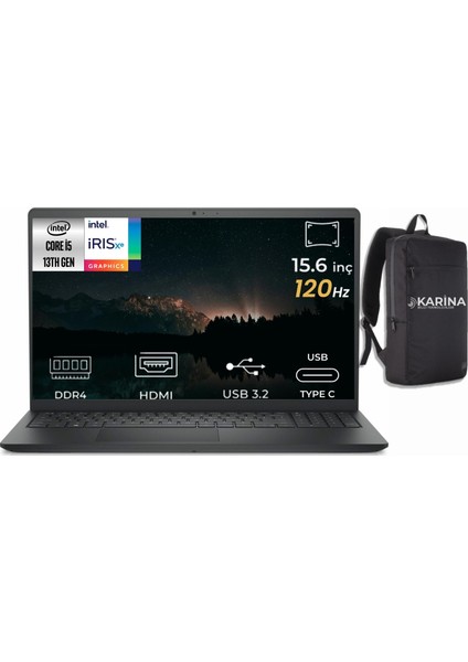 Inspiron 3530 I5-1334U I35303401U-22 24GB 4tb Iris Xe Graphics Freedos 15.6" Full Hd 120Hz Notebook