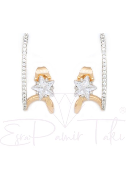 Zirkon Taşlı Rose Gold Renk Küpe fiyatları