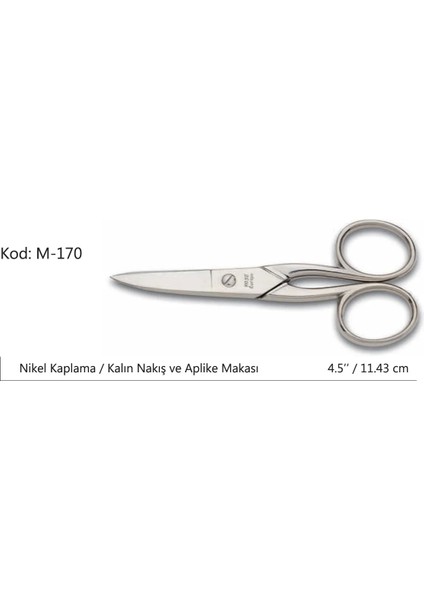 Europe Kalın Nakış Makası Süper Kalite No:4.5 11,43 cm