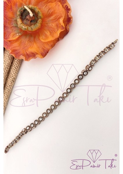 Bronz Renk Elmas Montür Bileklik