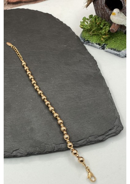 Kadın Altın Renk Vıp Çelik Bileklik