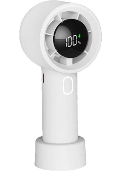 Dijital Ekranlı Taşınabilir El Tipi Turbo Fan 1500MAH Pil Mini El Fanı