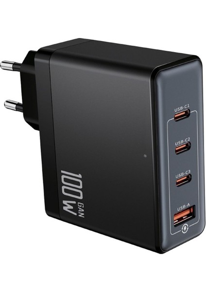 100WHIZLI Şarj Adaptörü 3x Usb-C + 1x Usb-A Çoklu Port | Laptop & Telefon Uyumlu | Pd Power Delivery