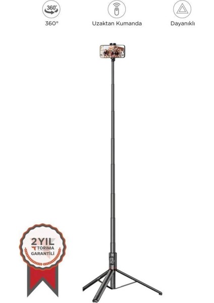 C10 Çok Amaçlı Tripod Kumandalı Selfie Çubuğu Siyah