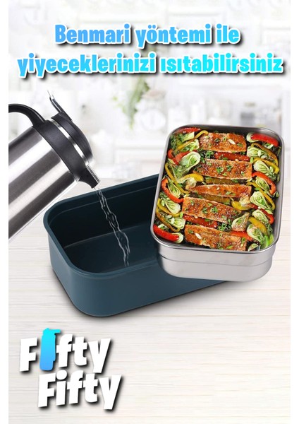 Bento Lunch Box 1600 ml 2 Kat Yeni Nesil Sefer Tası Paslanmaz Çelik -FFLBOX2221 fırsatları