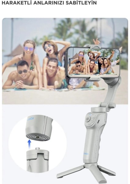 M01 Gri Çok Amaçlı Gimbal Özellikli Tripod Selfie Çubuğu