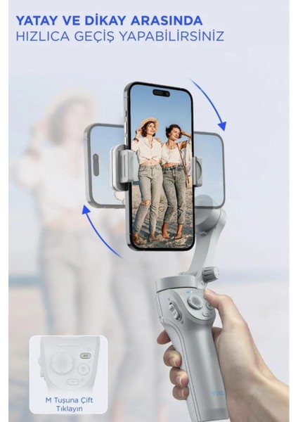 M01 Gri Çok Amaçlı Gimbal Özellikli Tripod Selfie Çubuğu