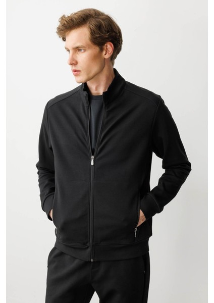 Erkek Hakim Yaka Eşofman Üstü Siyah fiyatları