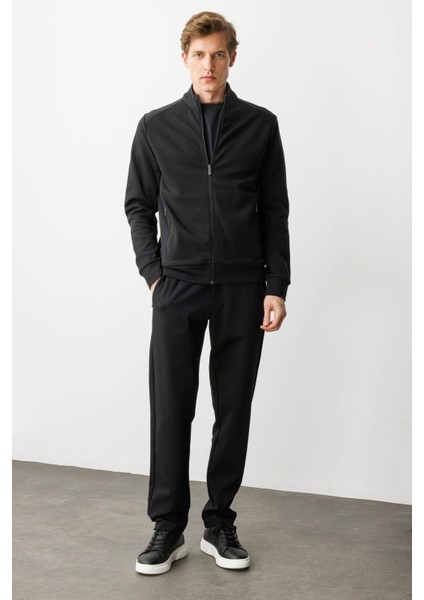 Erkek Hakim Yaka Eşofman Üstü Siyah indirimleri