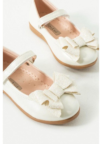 Adel Simli Çift Fiyonklu Babet Şık ve Rahat Özel Gün Kız Çocuk Ayakkabı