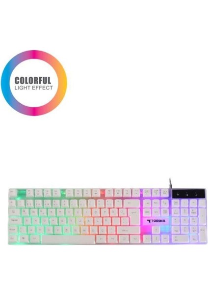 Kablolu Gaming Klavye Beyaz Işıklı