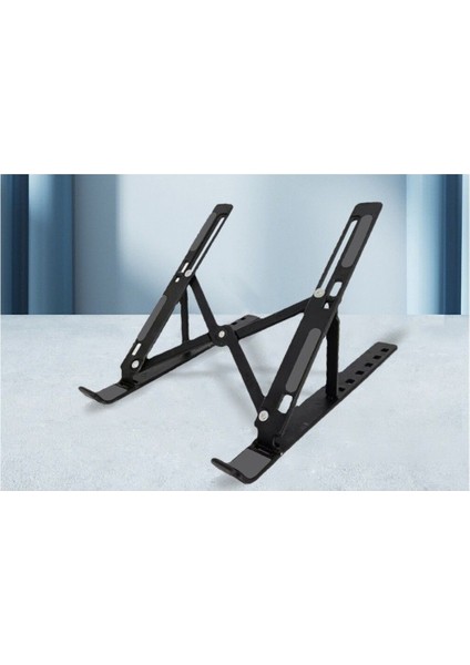 Alüminyum Alaşım Laptop Standı - Ergonomik Siyah